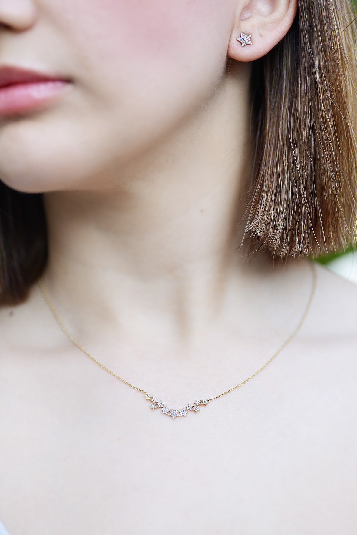 Dije de estrellas con Diamantes y cadena