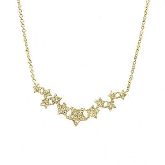 Dije de estrellas  con Diamantes y cadena