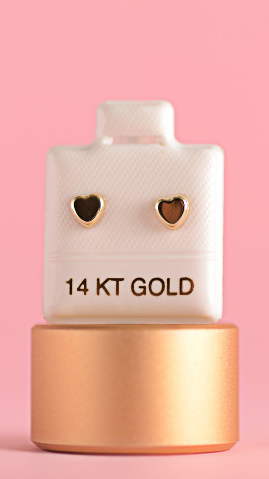 Broquel de corazón plano en oro amarillo 14K