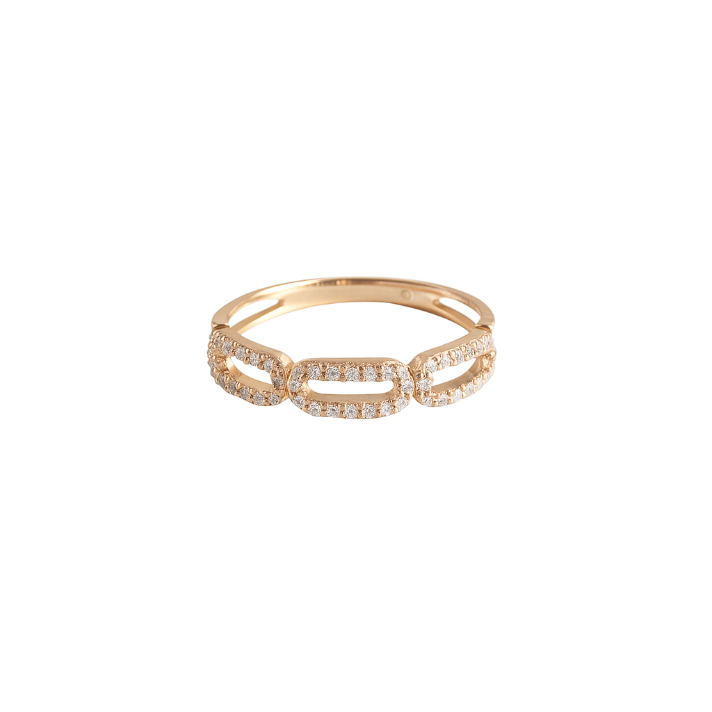 Anillo paper clip en oro amarillo 14K