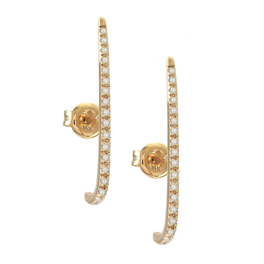 Aretes en oro amarillo con diamantes naturales