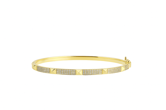 Brazalete con zirconias en oro 10K